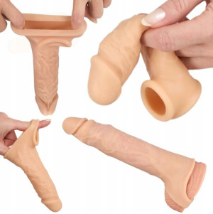 Przedłużenie Penisa Druga Skóra Na Jądra Penis + 5