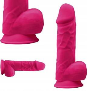 Różowy Duży Żylasty Wibrator Super Dildo 21cm Lux