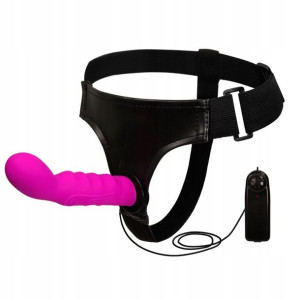 Różowy Strap On Zakrzywione Dildo Proteza Penisa