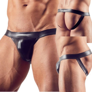Sex Majtki Męskie Otwarte Czarne Wetlook Jock M