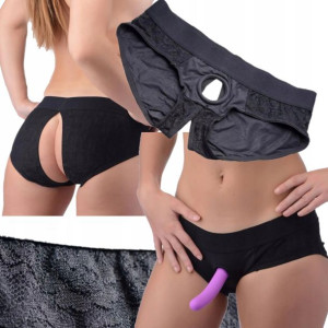Sex Zestaw Czarne Dildo Majtki Strap Otwarte Sexy