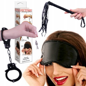 Sex Zestaw Dla Par Bdsm Kajdanki Pejcz Maska