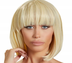 Sexy Peruka Blond Bob Włosy Jasne Z Grzywką Bdsm