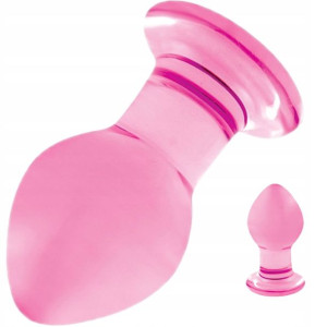 Szklany Korek Analny Plug Różowy Sexy Zatyczka