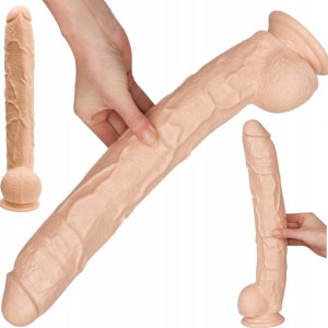 Wielkie Dildo Penis Gigant Z Jądrami Gruby 42/6 Cm