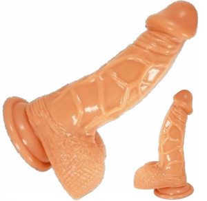 Zagięty Penis Dildo Z Dużymi Jądrami Przyssawką 20