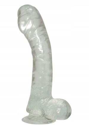 Zakrzywione Żelowe Dildo Penis Wibrator Z Jadrami