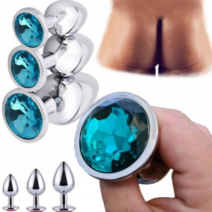 Zestaw Korków Analnych Zielony Diament Plug Lux 3
