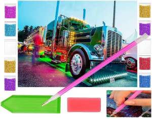 Haft diamentowy OBRAZ 40x30 zestaw dla dzieci CIĘŻARÓWKA TIR samochód auto