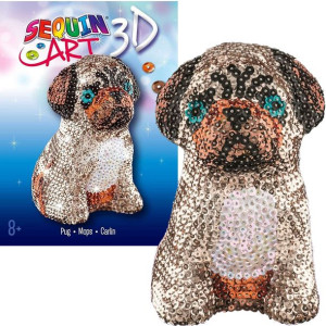 Sequin Art Cekinowa figurka Zestaw kreatywny Piesek Mops Pug 3D