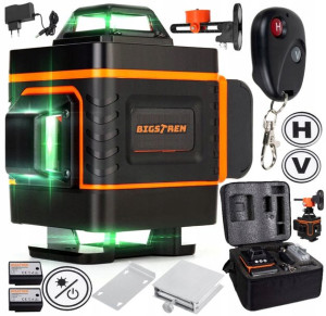 Poziomica Laserowa 360° Laser Krzyżowy 4d Zestaw