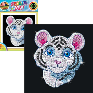 Sequin Art Obraz z cekinów Zestaw kreatywny Biały Tygrys