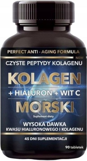 Kolagen morski + hialuron + wit C tabletki 45g