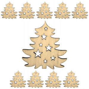 Drewniane Choineczki 3 Cm Dekoracja Ozdoby 10 Szt