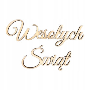Napis Wesołych Świąt Decoupage Dekoracja Sklejka 2