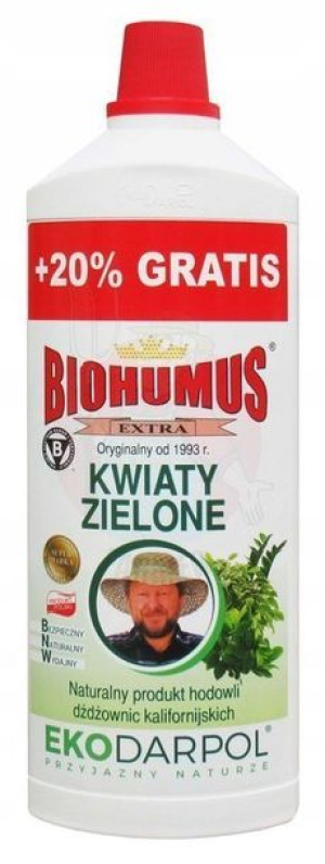 BIOHUMUS Extra Kwiaty Zielone 1L+20% Nawóz Eko