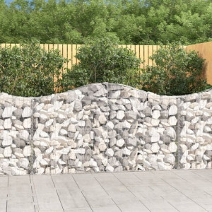 Kosze gabionowe, 6 szt, 200x30x100/120 cm, galwani
