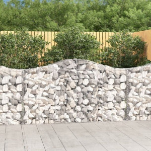 Kosze gabionowe, 2 szt, 200x30x100/120 cm, galwani
