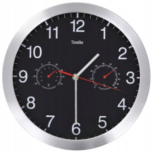 Zegar ścienny z higrometrem i termometrem, 30 cm,