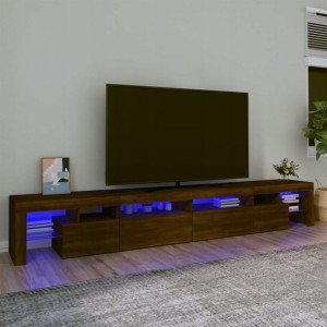 Szafka pod TV z oświetleniem LED, brązowy dąb, 280