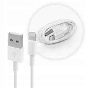 Kabel USB IPHONE lightning 1M biały medium QUALITY