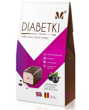 Diabetki cukierki czekoladki z czarną porzeczką