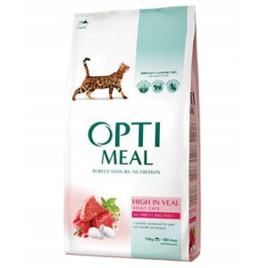 Optimeal Dla Kotów Sucha Karma z Cielęciną 10 kg