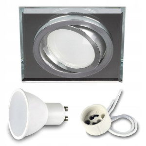 Oprawa halogenowa SZKLANA + LED GU10 7W