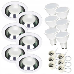 Oprawa sufitowa halogen do LED + GU10 7W 4000K