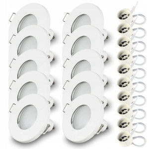 10 x Oprawa wpuszczana halogen IP44 + LED 7W 4000K