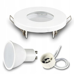 Oprawa wpuszczana halogen IP44 + LED GU10 7W 3000K