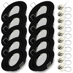 10x Oprawa halogenowa ruchoma BK +żar. LED GU10 7W
