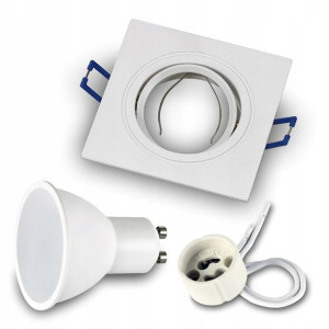 Oprawa halogen ODLEW BIAŁA + LED GU10 7W 4000K