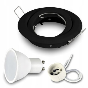 1x Oprawa halogenowa ruchoma BK +żar. LED GU10 7W