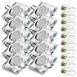 10x Oprawa wpuszczana RUCHOMA CLEAR GU10 7W 4000K