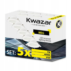 5x Oczko Sufitowe Lampa Led 230v7w Ip44 Taniej 15%