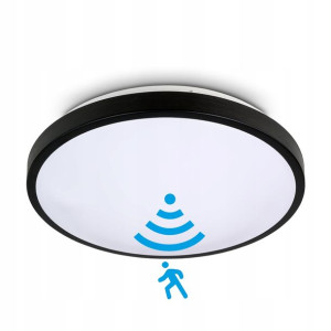 Plafon z czujnikiem ruchu LED 2xE27 CZARNY
