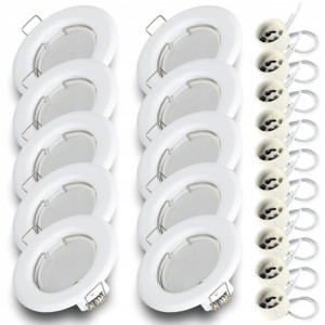 10x Oprawa OCZKO LED halogenowe + żar LED GU10 7W