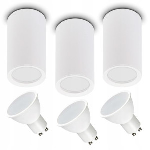3 X Oprawa Natynkowa Tuba + Żar. Gu10 7w Neutralna