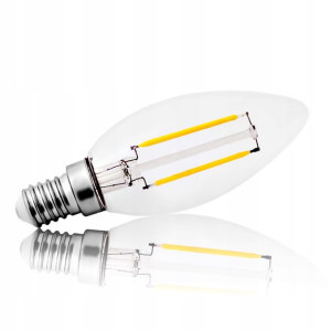 Żarówka LED E14 Filament 2W Edison C35 ŚWIECZKA