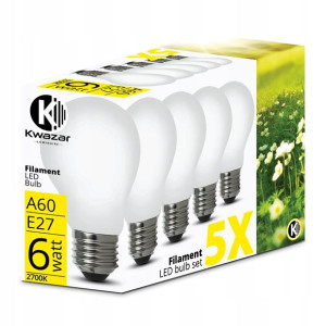 5 X Żarówka Led E27 6w Filament 2700k Taniej 15%