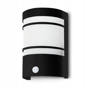 Lampa ścienna zewnętrzna z czujnikiem ruchu E27 BK