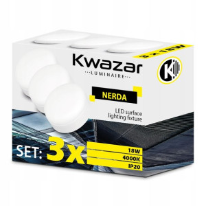 3 X Plafon Panel Led Natynkowy 18w Taniej 15%