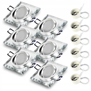 6x Oprawa wpuszczana RUCHOMA CLEAR GU10 7W 3000K