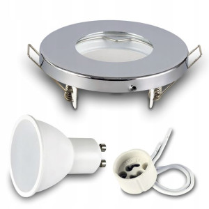 Oprawa wpuszczana halogen IP44 + LED GU10 7W 3000K