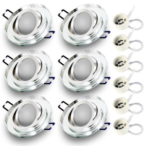 6 x Oprawa wpuszczana halogen + LED GU10 7W 4000K