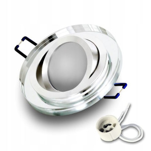 Zestaw Oprawa Szklana Okrągła Ruchoma +led Gu10 7w