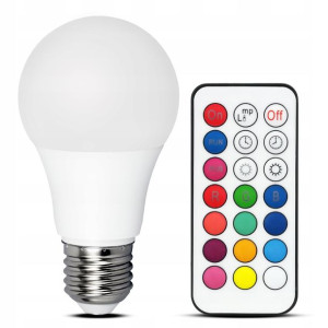 Żarówka Rgb Led Z Pilotem 9w E27 Żarówka Na Pilota