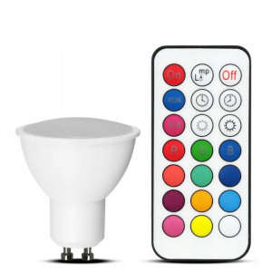 Żarówka Na Pilota Rgb Led Z Pilotem 4.5w Gu10