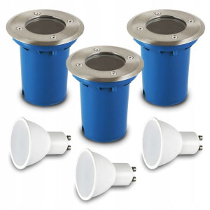 3 X Oprawa Lampa Najazdowa Ip67 + Żar. Led Gu10 7w